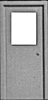 Doors (White Styrene) -- Entryway Type w/Single Large Window pkg(3)