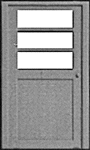 Doors (White Styrene) -- Entryway Type w/Three-Panel Window pkg(3)