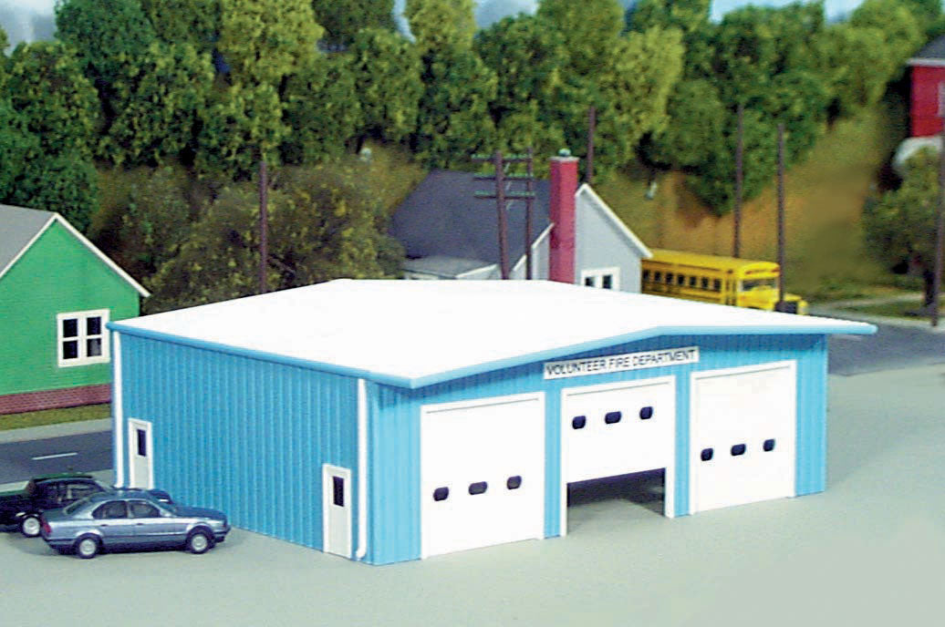 Fire Station -- Kit (blue) - 7 x 5-1/2"  17.5 x 12.5cm-2