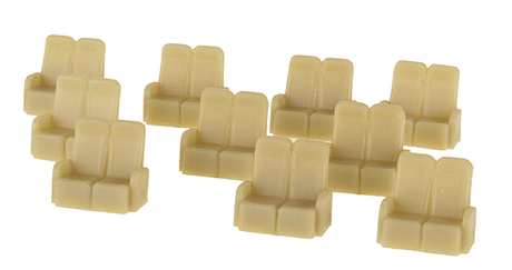 Passenger Car Seating -- Streamliner Individual Coach Seats pkg(100)