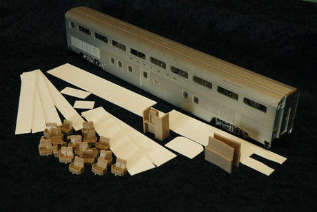 Budd Hi-Level Car Interior - Kit -- Fits Train Station Products Coach-Dormitory #732-810 to 812