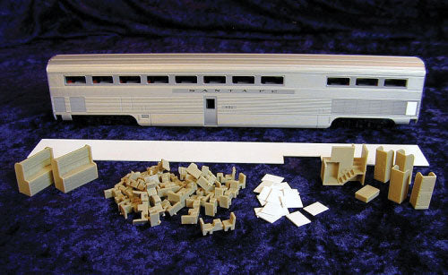 Budd Hi-Level Car Interior - Kit -- Fits Train Station Products Diner #732-830 to 832