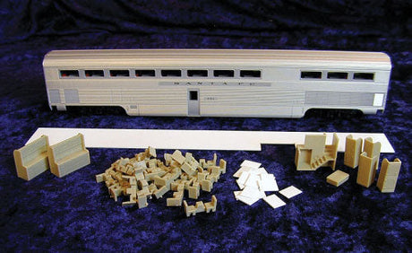 Budd Hi-Level Car Interior - Kit -- Fits Train Station Products Diner #732-830 to 832
