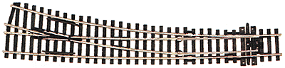 Code 100 Curved Double Radius Turnout - Streamline -- Right Hand, Insulfrog