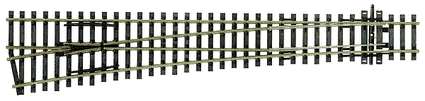 Code 100 Large Radius Turnout - Streamline -- Left Hand, Insulfrog