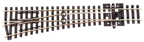 Code 80 Medium Radius #6 Turnout - Streamline -- Left Hand Electrofrog
