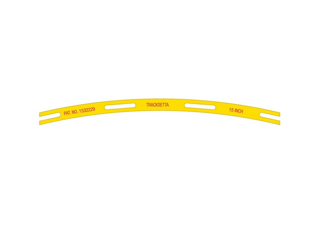 Tracksetta Track Laying Template -- 15"  38.1cm Radius Curve
