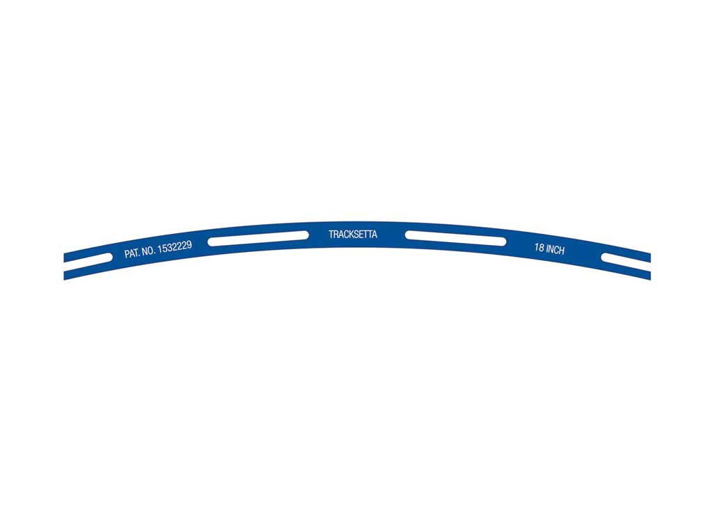 Tracksetta Track Laying Template -- 18"  45.7cm Radius Curve