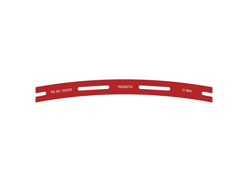 Tracksetta Track Laying Template -- 21"  53.3cm Radius Curve