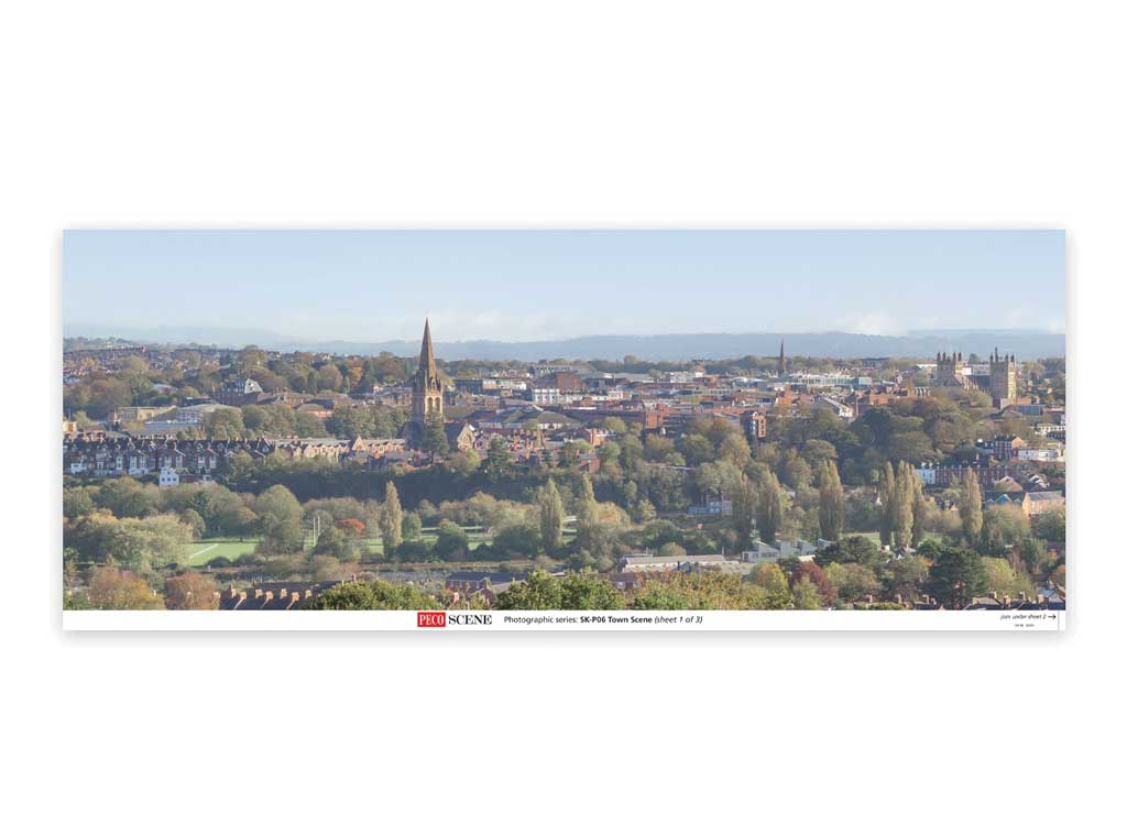 Backscene Photographic Background 95 x 13"  240 x 33.3cm -- Town Scene-1