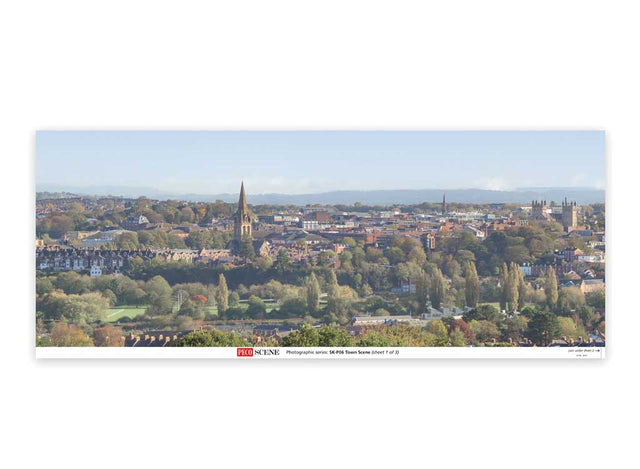Backscene Photographic Background 95 x 13"  240 x 33.3cm -- Town Scene-1