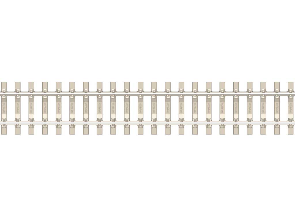 Code 80 Concrete Tie Flex Track - Streamline -- 36" 91.4cm Section