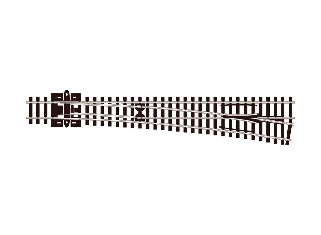 Turnout #8 Code 80, Long, 36" Radius Diverging Route -- Right Hand, Insulfrog
