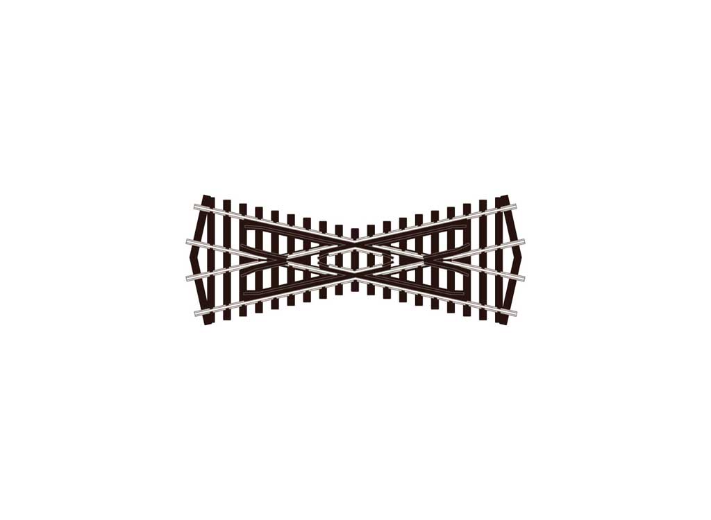 Code 80  Short Insulfrog Crossing w/Wood Ties - Streamline -- 25 Degree Angle-2