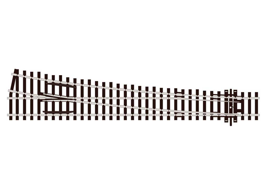 Code 100 Large Radius Turnout - Streamline -- Left Hand, Insulfrog