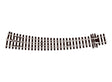 HOm (12mm Meter Gauge) 75 Nickel Silver Curved Turnout -- Electrofrog, Right Hand