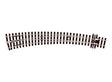 HOm (12mm Meter Gauge) 75 Nickel Silver Curved Turnout -- Electrofrog, Left Hand