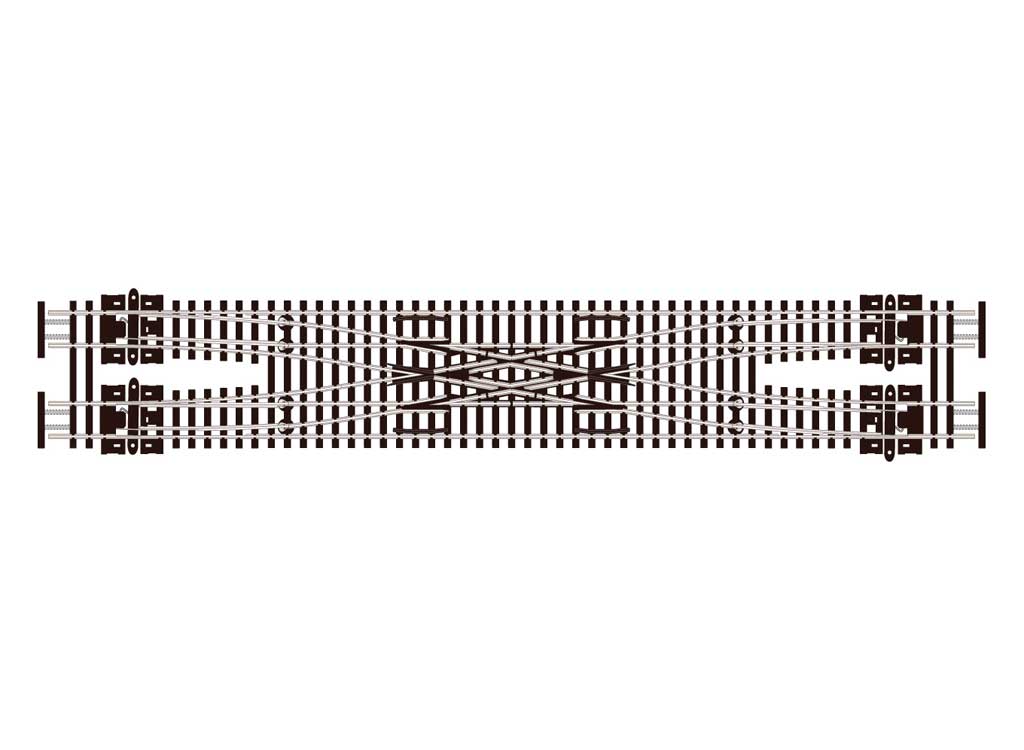 Code 55 Double Crossover (Scissors-Type) -- Electrofrog - Medium - 18" Radius