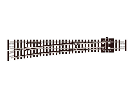 Code 55 #8 Turnout, Long 36" Radius - Electrofrog -- Left-Hand