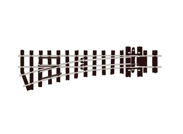 HOe (HOn2-1/2; HOn30") Narrow Gauge Turnout w/Code 80 Rail -- 12" Radius, Left-Hand