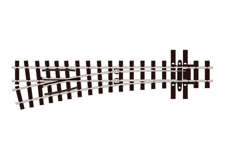 HOe (HOn2-1/2; HOn30") Narrow Gauge Electrofrog Turnout w/Code 80 Rail -- Left Hand