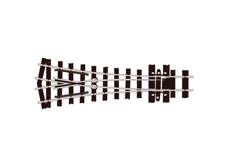 HOe (HOn2-1/2; HOn30") Narrow Gauge Turnout w/Code 80 Rail -- Wye, 18" Radius