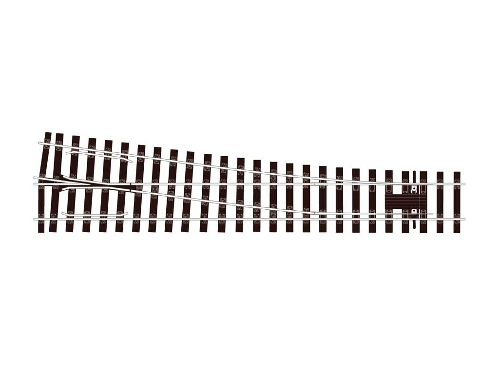 Code 124 "Bullhead" Nickel Silver Track -- Medium Radius Right Hand Turnout w/Electrofrog