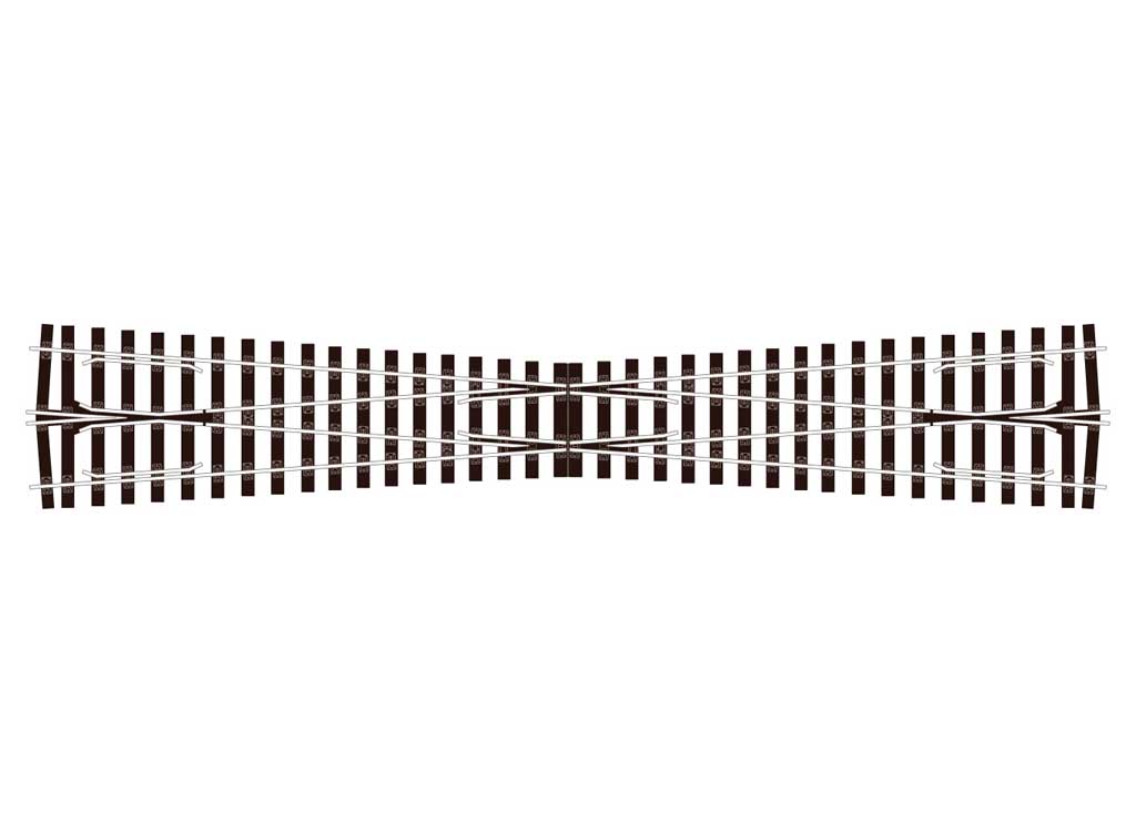 Code 124 "Bullhead" Nickel Silver Track -- Long Crossing (8 Degree Angle; 23" 58.4cm Long)