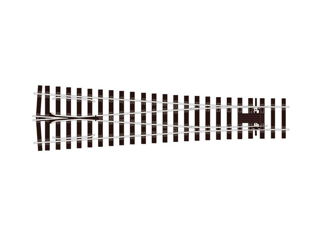 Code 124 "Bullhead" Nickel Silver Track -- Medium Radius Wye Turnout  72" Radius, 8 Degree Angle, 15" Long