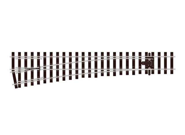 Gauge 1 Track -- Left Hand Medium Radius Turnout/Electrofrog