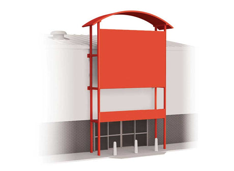 Department/Out-of-Town Store Facade/Front Entrance - Wills -- Fits Concrete Industrial/Retail Building made using #SSM300 (Sold Separately)
