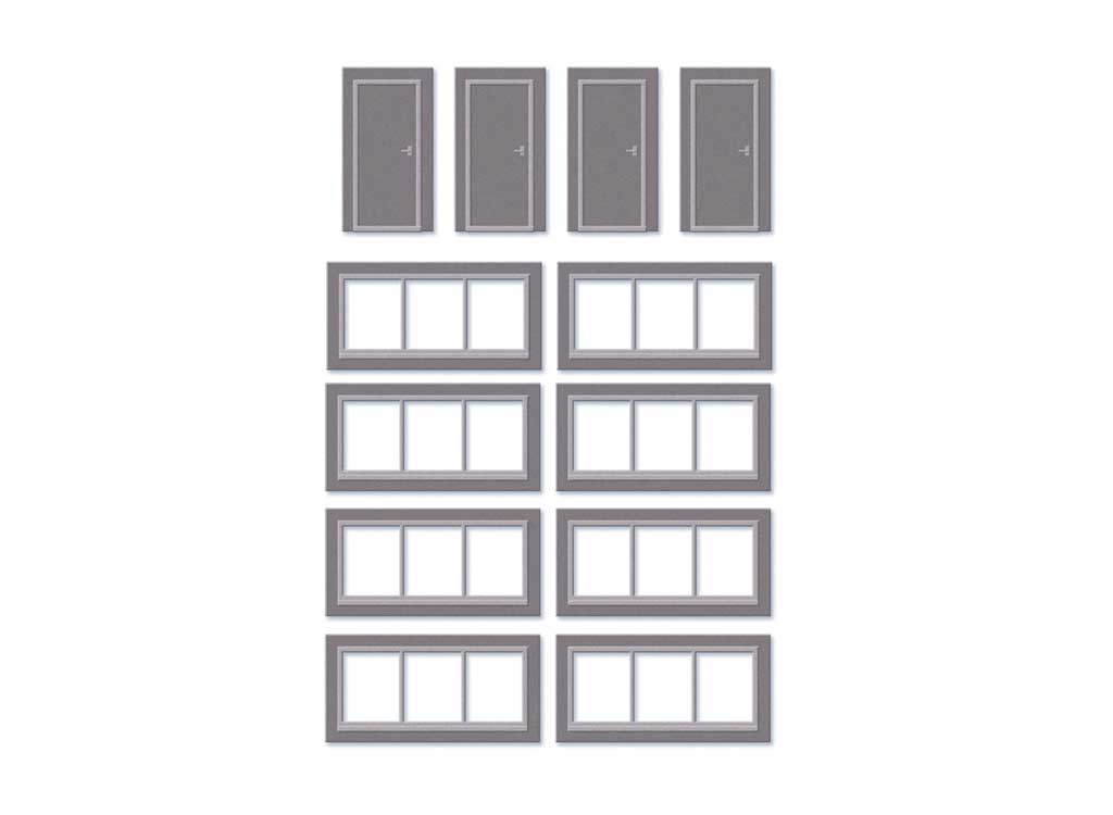 Doors & Windows Detail Pack - Wills -- Fits Concrete Industrial/Retail Building Made Using #552-SSM300