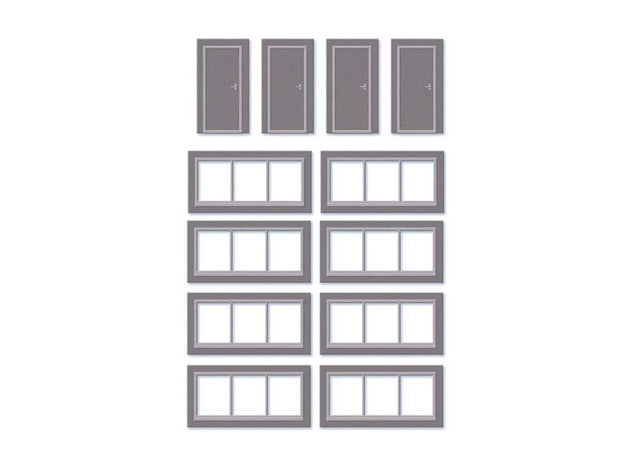 Doors & Windows Detail Pack - Wills -- Fits Concrete Industrial/Retail Building Made Using #552-SSM300