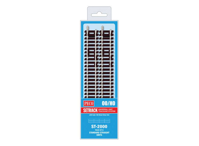 Code 100 Nickel Silver Standard Straight - Setrack -- 15-1/2"  40cm pkg(8)
