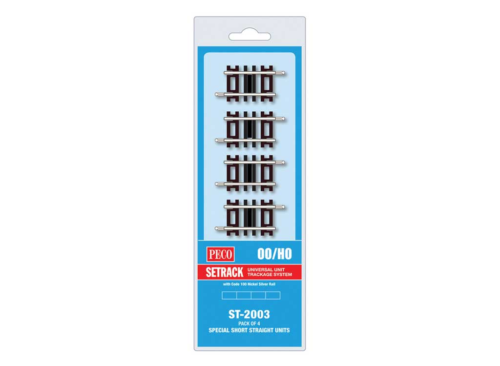 Code 100 Nickel Silver Special Short Straight - Setrack -- 1-5/8"  4.1cm pkg(4)