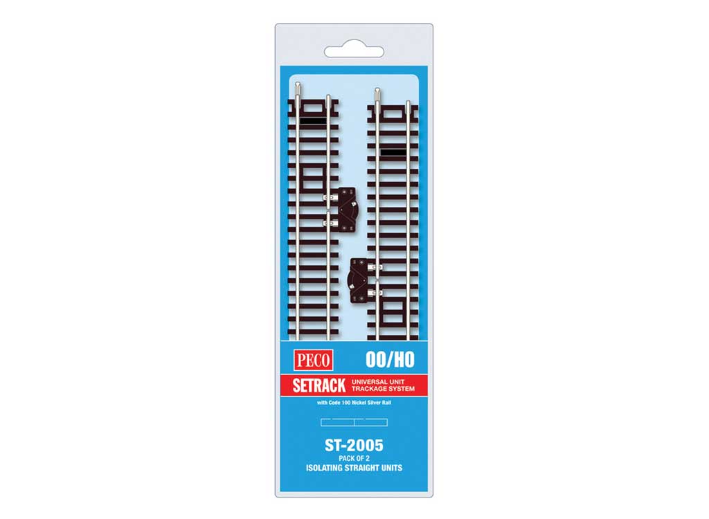 Code 100 Nickel Silver Isolating Straight w/Cutout Switch - Setrack -- 6-5/8"  16.8cm pkg(2)