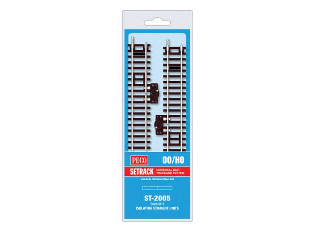 Code 100 Nickel Silver Isolating Straight w/Cutout Switch - Setrack -- 6-5/8"  16.8cm pkg(2)