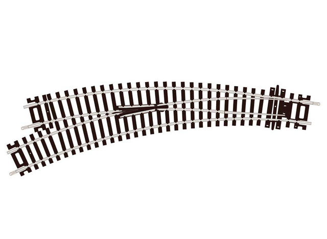 Code 100 Curved Double-Radius Turnout - Setrack -- Left Hand Insulfrog