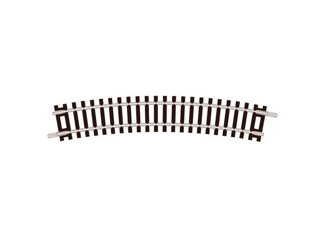 Code 80 Curved Track -- Standard Curve, 9" Radius, 22-1/2 Degrees pkg(16)