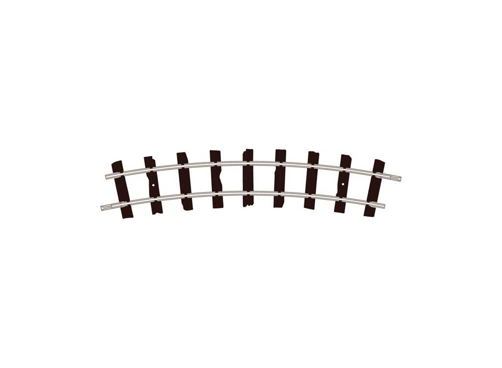 OO-9/HOe Curved Track - Setrack -- #1 9"  22.8cm Radius, 22.5 Degree Sections pkg(8)-2