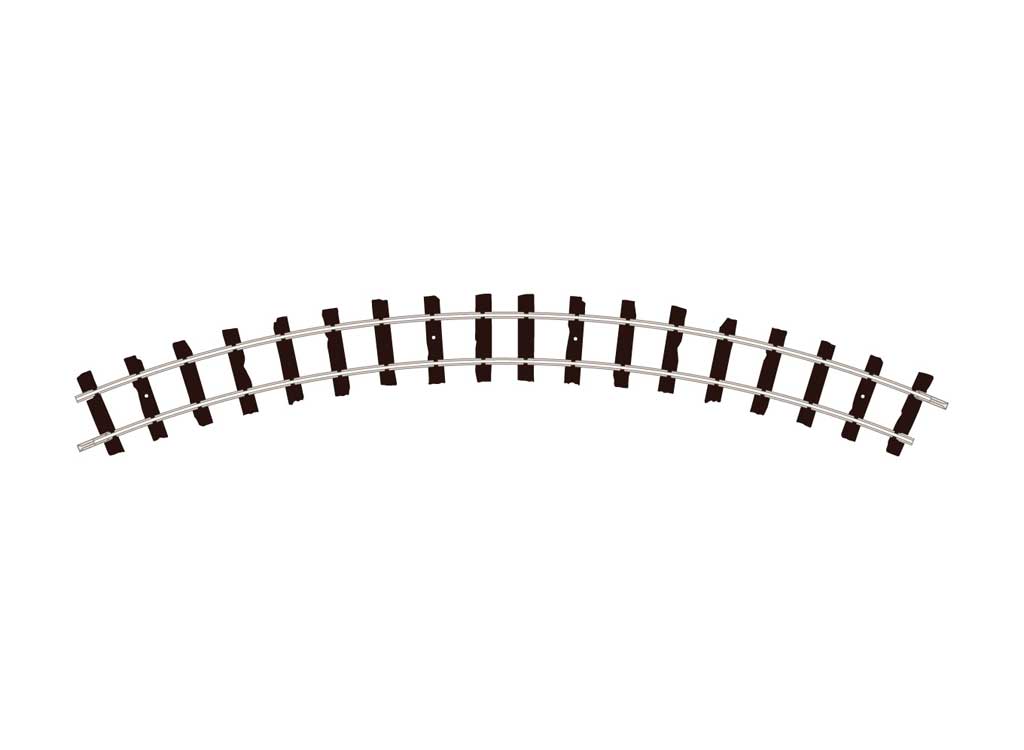 OO-9/HOe Curved Track - Setrack -- #1 9"  22.8cm Radius, 45 Degree Sections, Double Sections pkg(4)-2