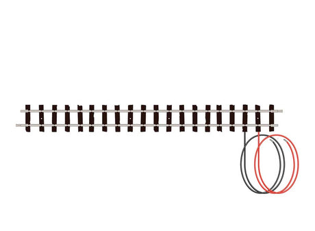 OO-9/HOe Straight Terminal Track - Setrack -- With Wires - 6-7/8"  17.4cm-2
