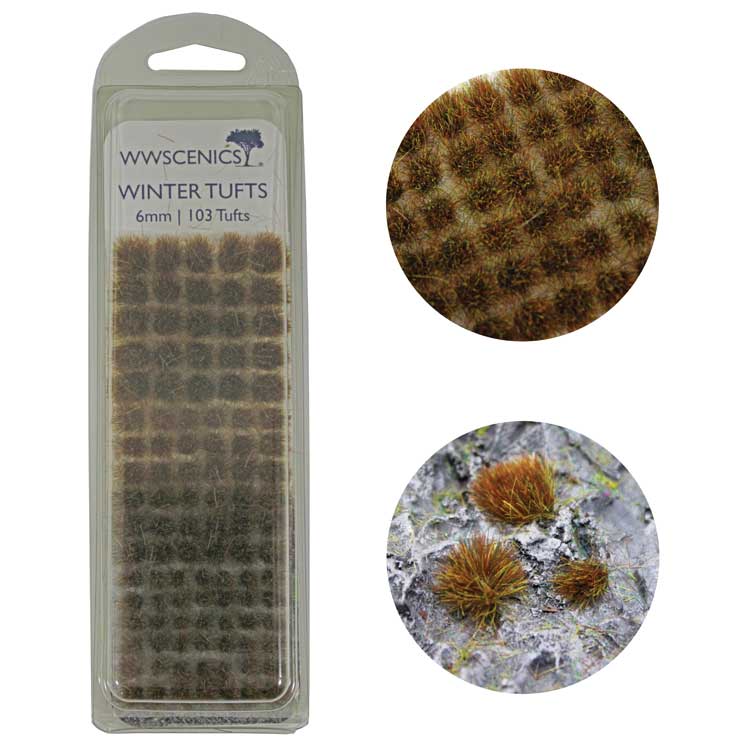 Grass Tufts 1/4"  6mm -- Winter pkg(103)