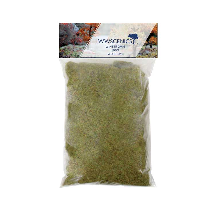 Static Grass 3/32"  2mm Fibers -- Winter 3.5oz  100g
