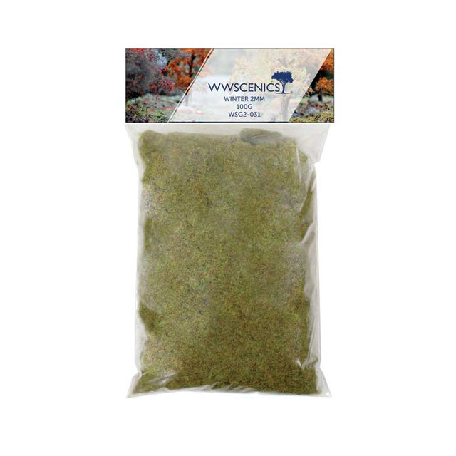 Static Grass 3/32"  2mm Fibers -- Winter 3.5oz  100g