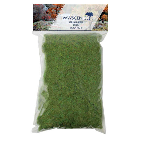 Static Grass 5/32"  4mm Fibers -- Spring 3.5oz  100g