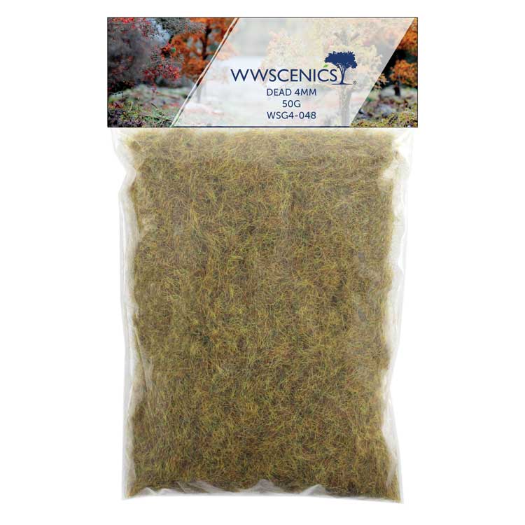 Static Grass 5/32"  4mm Fibers -- Dead 1.8oz  50g
