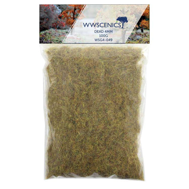 Static Grass 5/32"  4mm Fibers -- Dead 3.5oz  100g