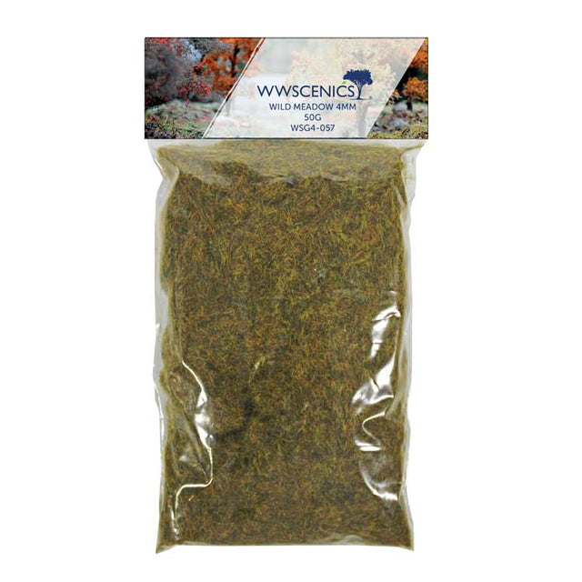 Static Grass 5/32"  4mm Fibers -- Wild Meadow 1.8oz  50g