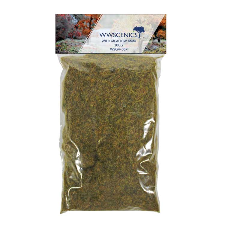 Static Grass 5/32"  4mm Fibers -- Wild Meadow 3.5oz  100g